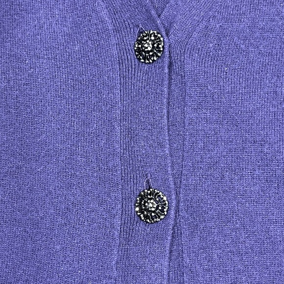 Talbots Purple Cashmere Blend Cardigan Sweater With Jeweled Buttons Purple Sz S - Picture 8 of 10